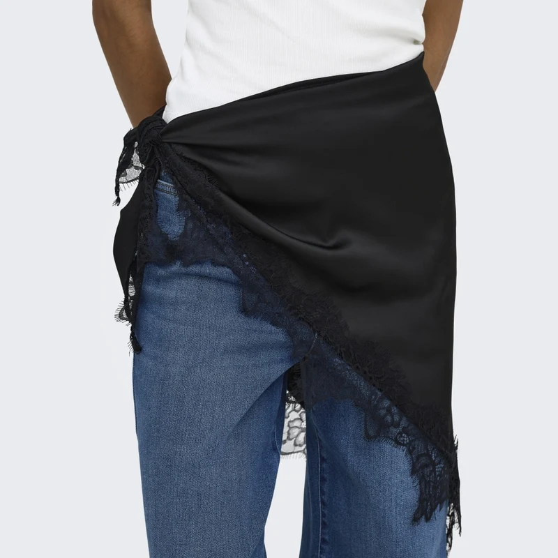 ONLY dame blondetørklæde ONLMENUS - Black BLACK LACE