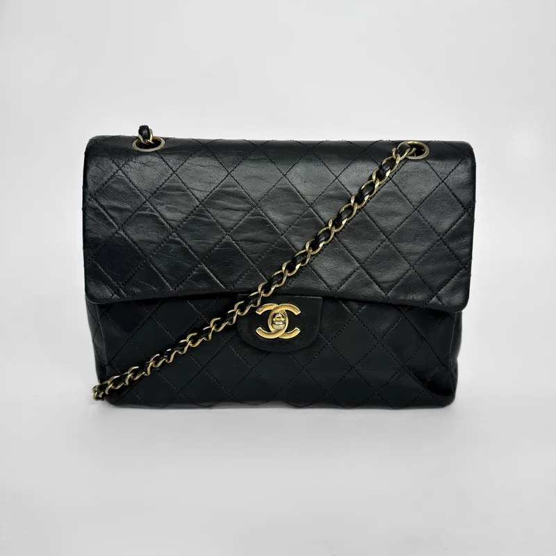 Chanel Mellanstor dubbel klassisk Flapbag