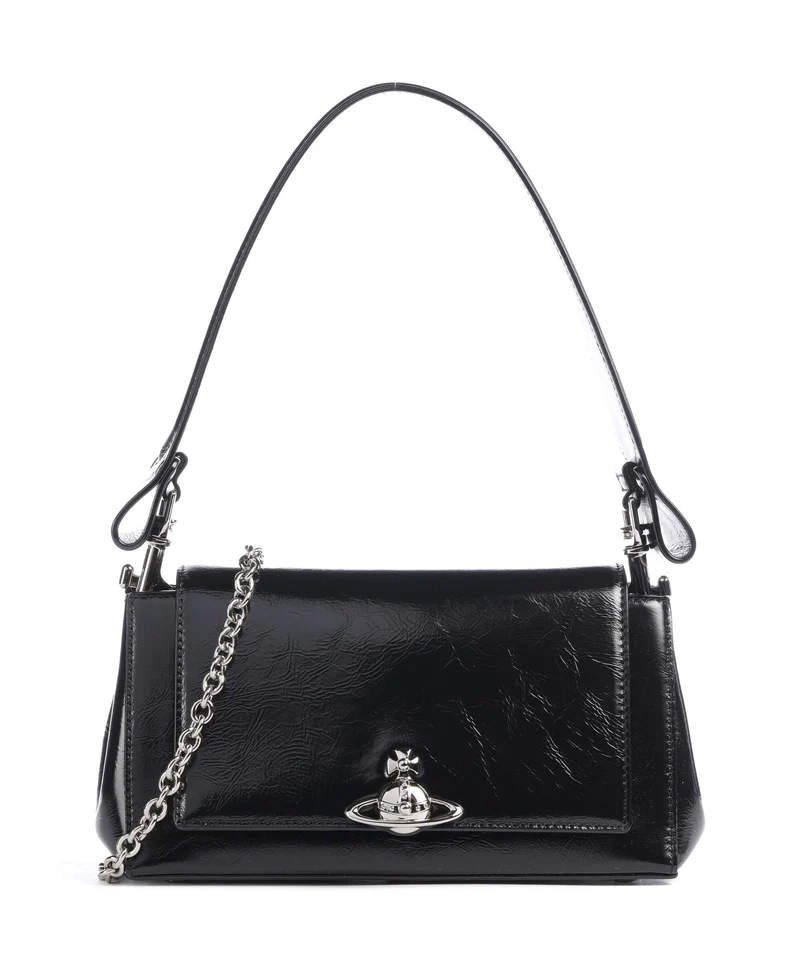 Vivienne Westwood Hazel Naplak Medium Axelremsväska black