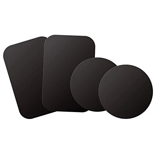 Montera metallplatta med lim för magnetisk sladdlös montering - 4-pack, 2 rektangel och 2 runda