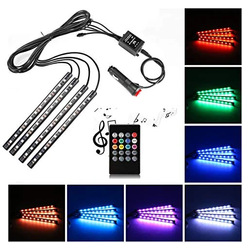 Bil LED Strip Light, 12V flerfärgad 48 LEDS