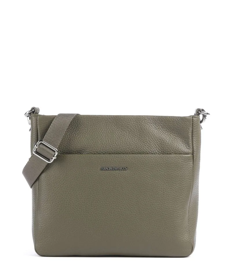 Mandarina Duck Mellow Leather Crossover väska winter olive