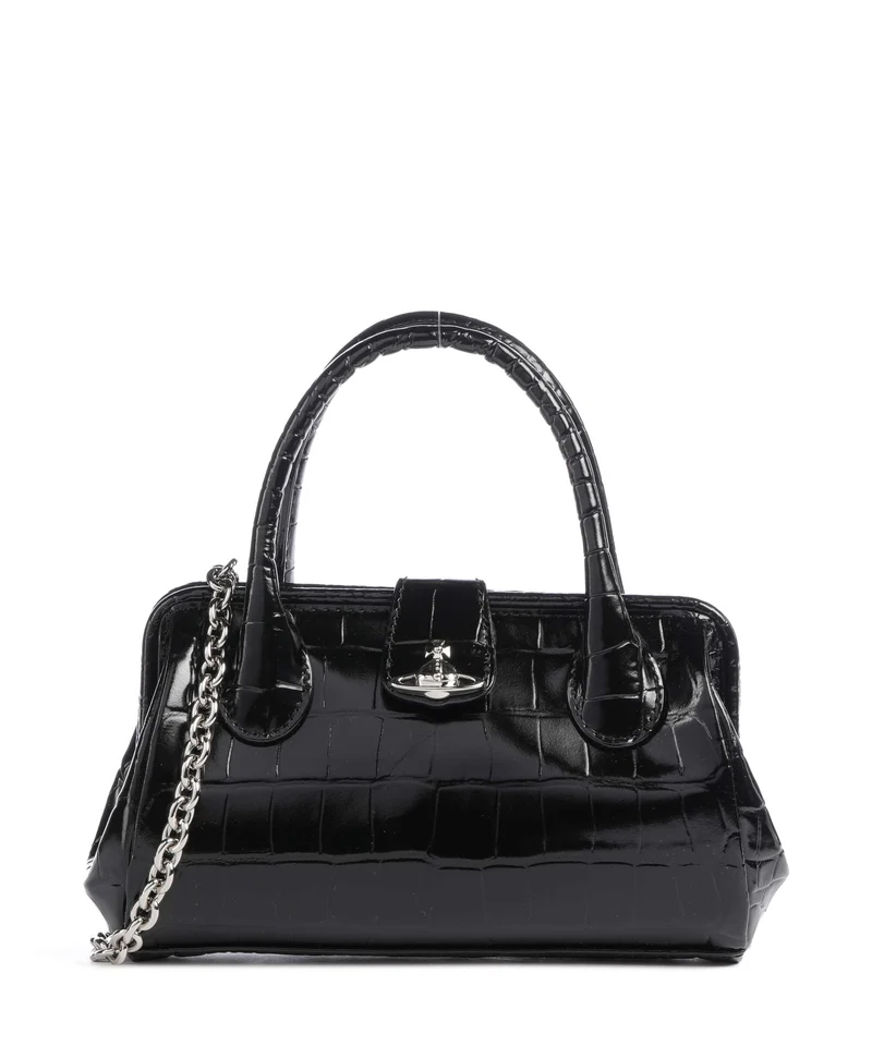 Vivienne Westwood Pamela Embossed Croc Small Crossover väska black