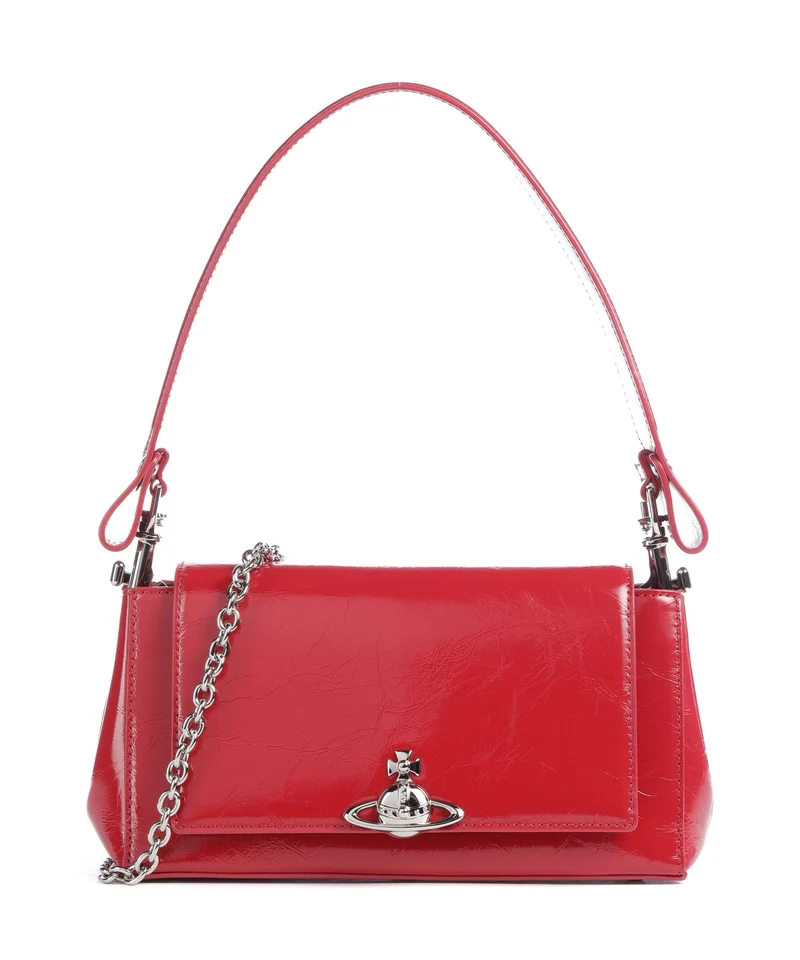 Vivienne Westwood Hazel Naplak Medium Axelremsväska red