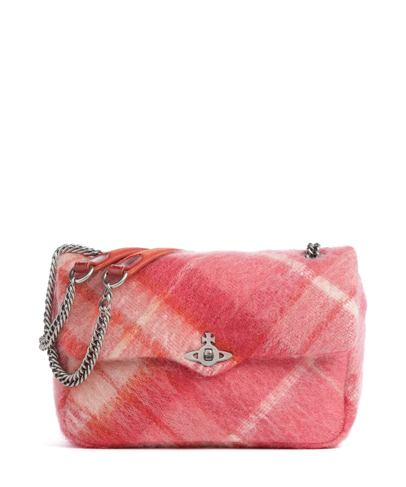 Vivienne Westwood Anita Tartan Mohair M Axelremsväska fraser pink