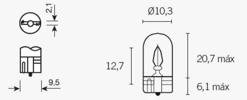 TECNIUM T10 Light Bulbs 12V 3W - x10 1079302