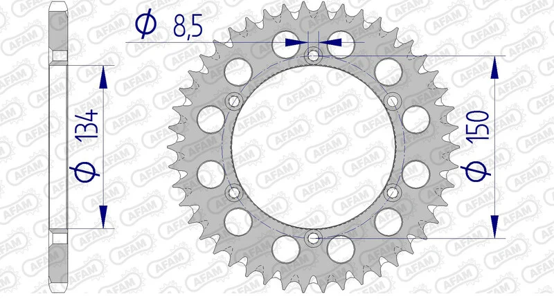 AFAM Aluminium Ultra-Light Self-Cleaning Rear Sprocket 17206520 17206+46