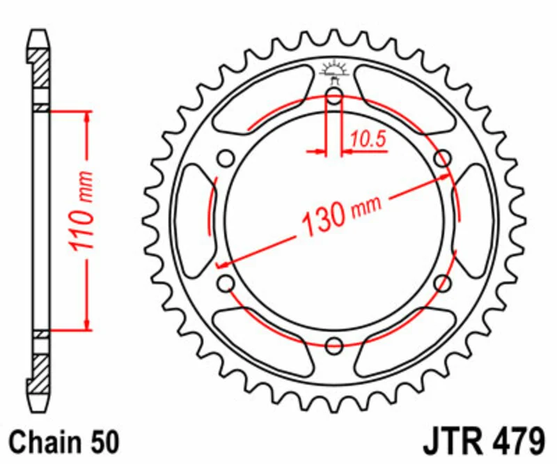 JT SPROCKETS Steel Standard Rear Sprocket 479 - 530 JTR479.45