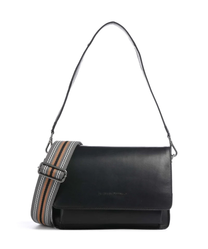 The Chesterfield Brand Wax Pull Up Cow Aviles Axelremsväska black