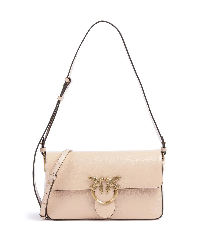 Pinko Love One Classic Slouchy Axelremsväska light pink/antique gold