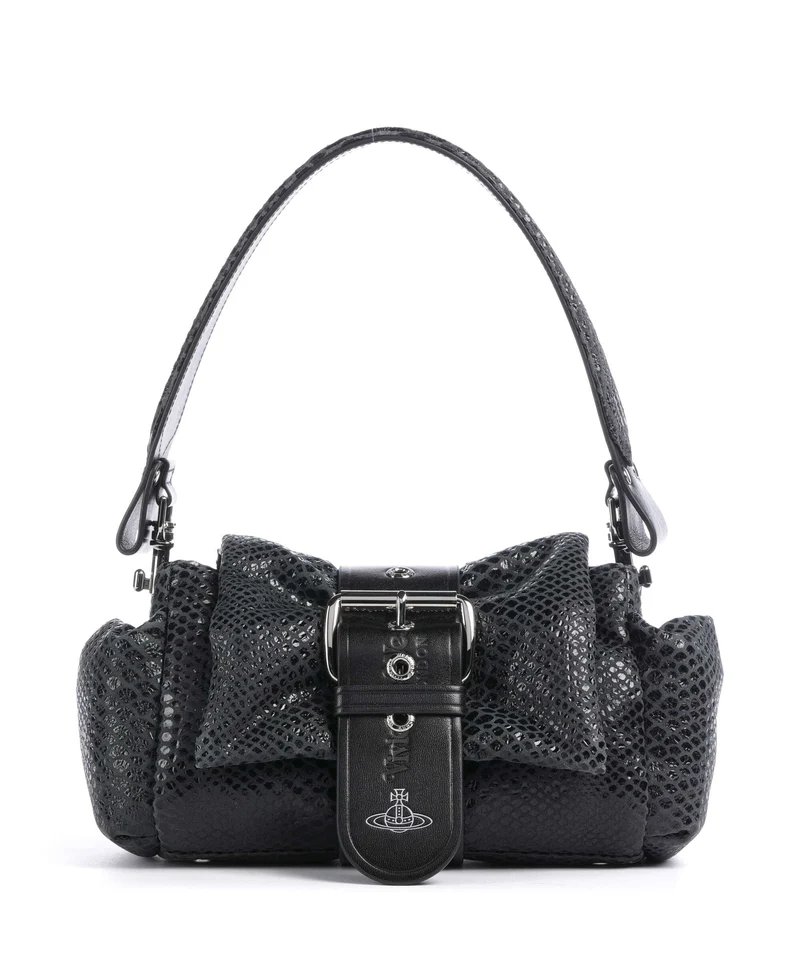 Vivienne Westwood Hazel Snake Effect Axelremsväska dark grey