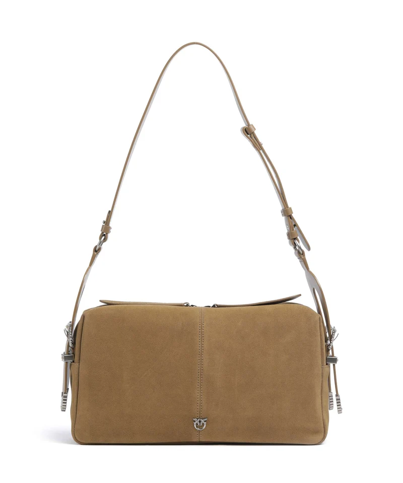 Pinko 24 Classic Axelremsväska verde canguro/old silver
