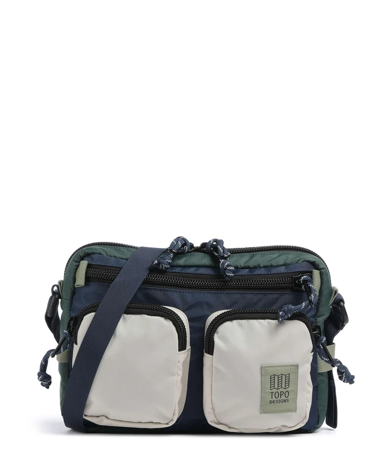 Topo Designs Block Crossover väska forest/bone white