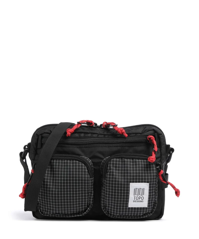 Topo Designs Block Crossover väska black/grid