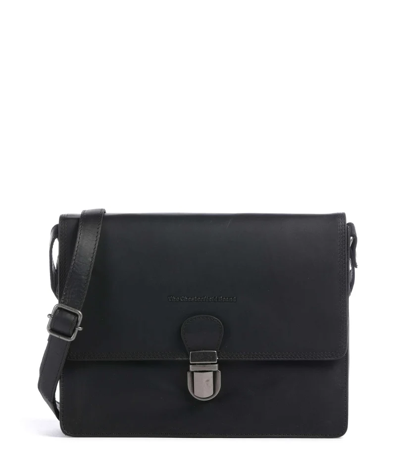The Chesterfield Brand Wax Pull Up Cow Lunor Axelremsväska black