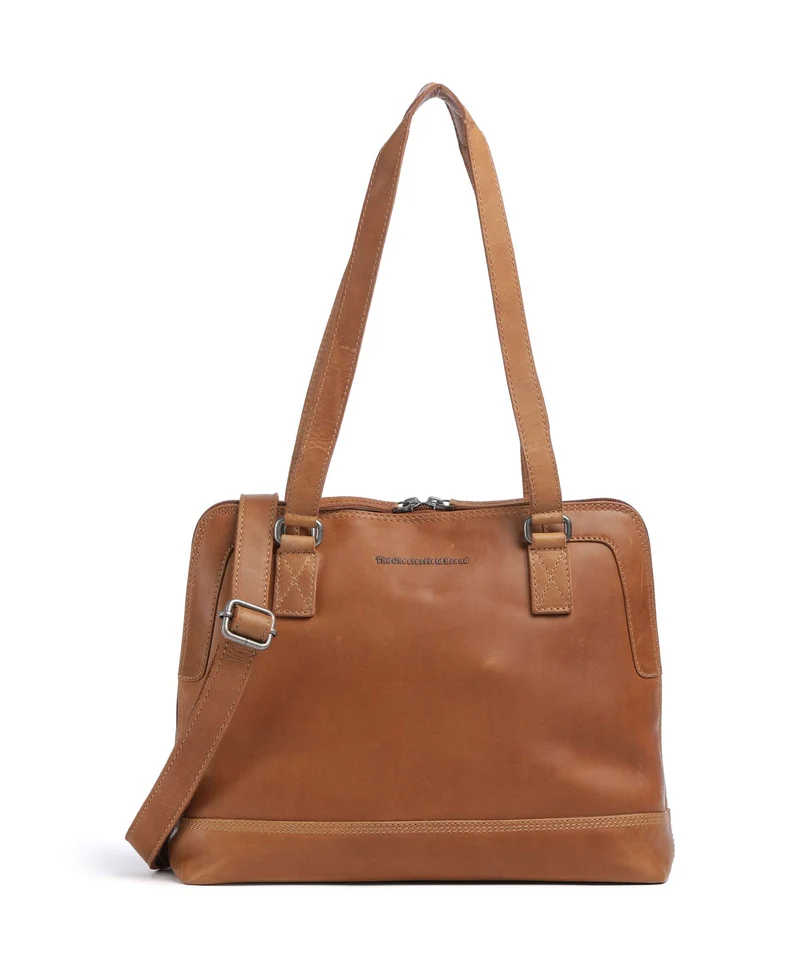 The Chesterfield Brand Wax Pull Up Cow Seron Axelremsväska cognac