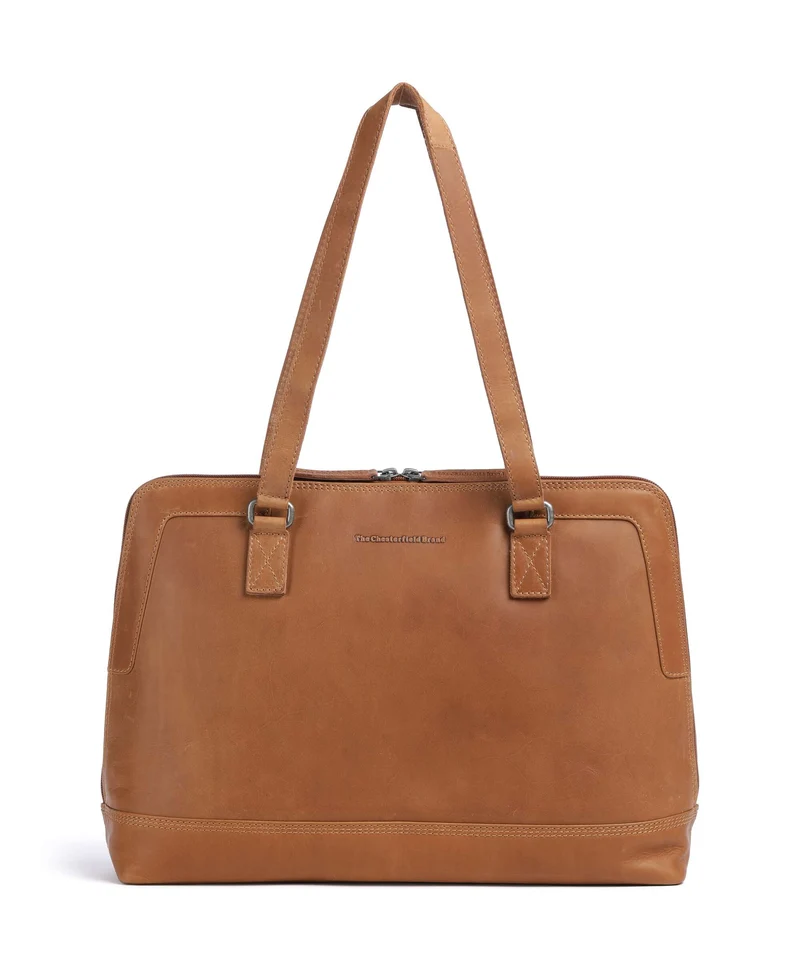 The Chesterfield Brand Wax Pull Up Cow Elvar Axelremsväska cognac