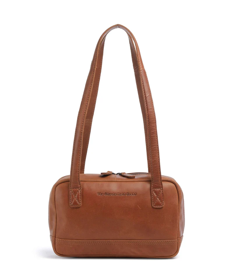 The Chesterfield Brand Wax Pull Up Cow Fenno Axelremsväska cognac