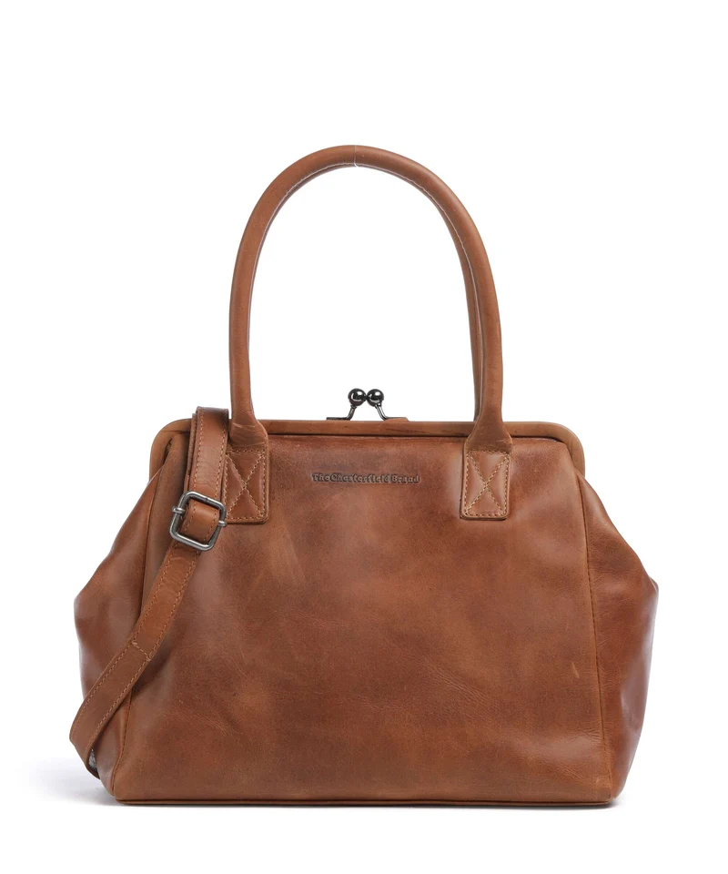 The Chesterfield Brand Wax Pull Up Cow Dorin Axelremsväska cognac