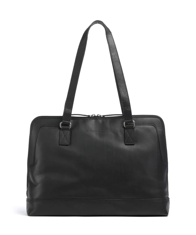 The Chesterfield Brand Wax Pull Up Cow Elvar Axelremsväska black