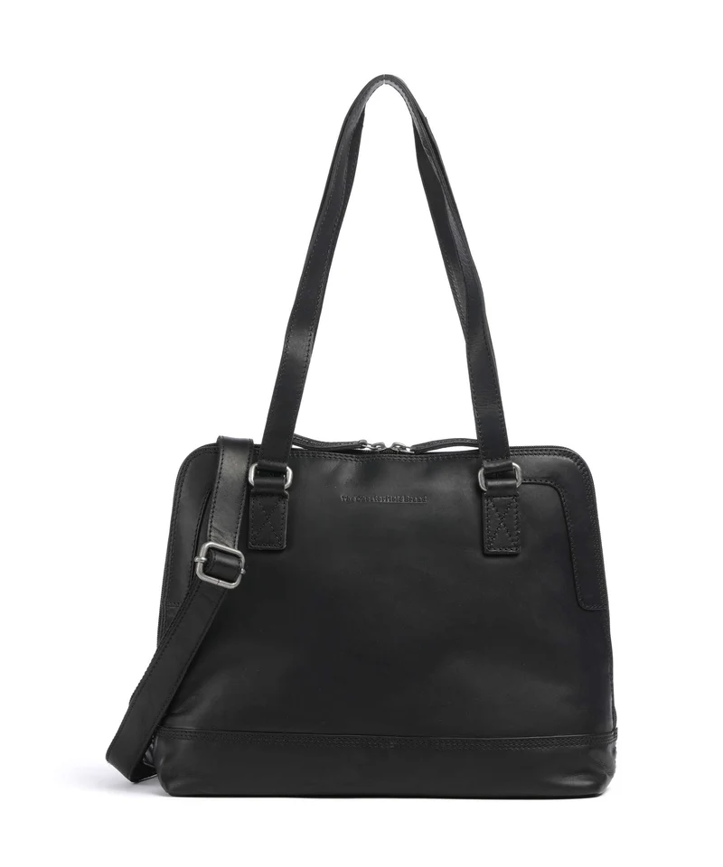 The Chesterfield Brand Wax Pull Up Cow Seron Axelremsväska black