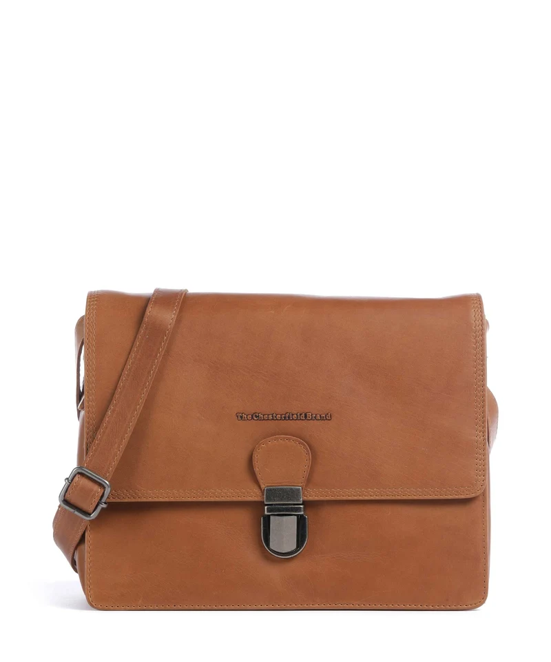 The Chesterfield Brand Wax Pull Up Cow Lunor Axelremsväska cognac