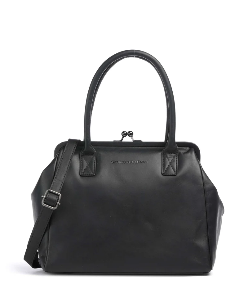 The Chesterfield Brand Wax Pull Up Cow Dorin Axelremsväska black