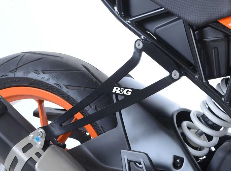 Exhaust Hanger & left hand footrest blanking plate (kit), BLACK, KTM RC125 17- / RC390 17-