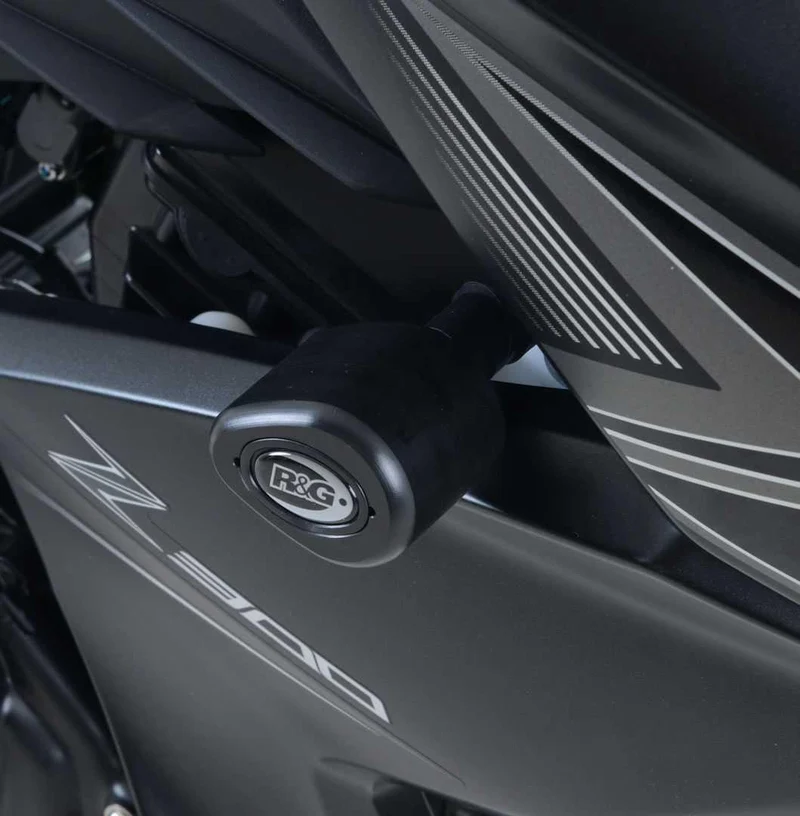 Aero Crash Protectors (white), Kawasaki Z250 13-18 / Z300 15-