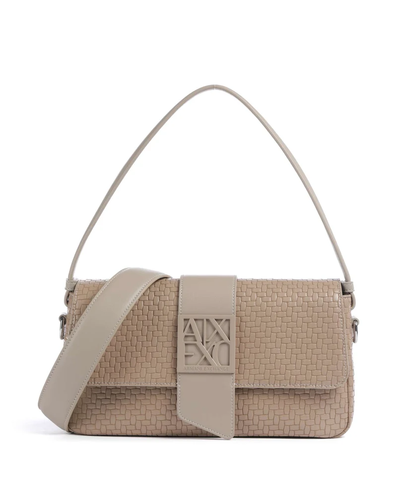 Armani Exchange Susy Soft Woven Axelremsväska sand