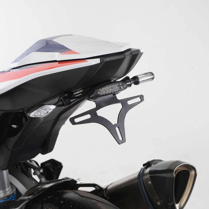 Licence Plate Holder, BMW S1000RR 19-22 / S1000R 21- / M1000RR 21-22 (for aftermarket indicators. Includes R&G stop/tail light)