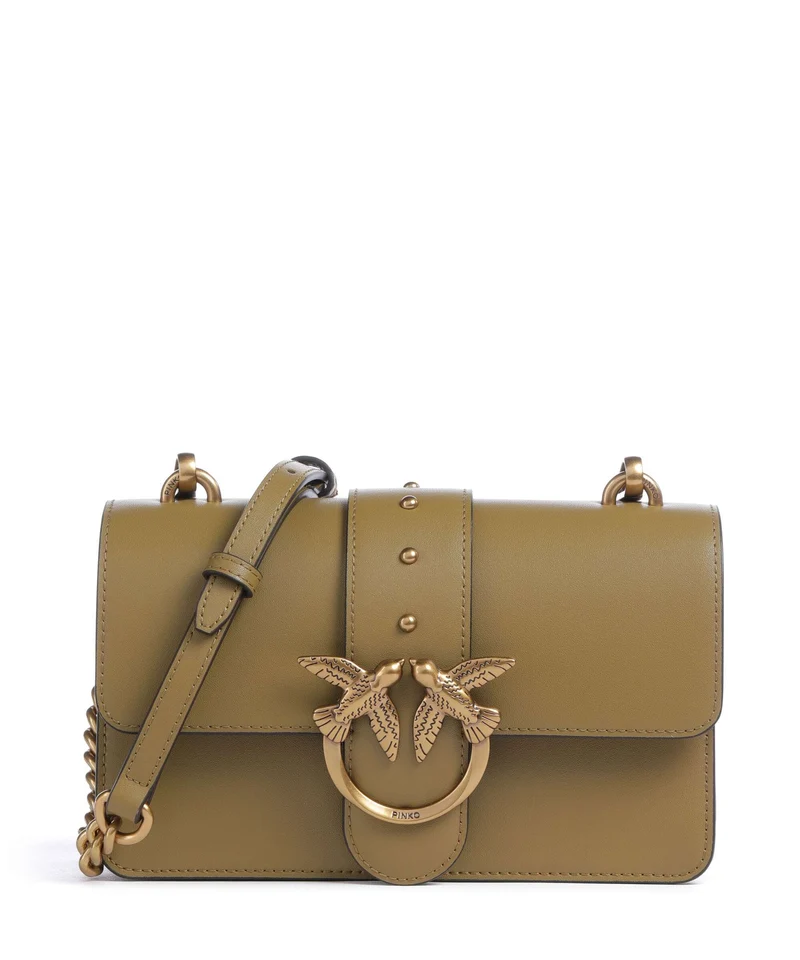 Pinko Love One Mini Crossover väska verde canguro/antique gold