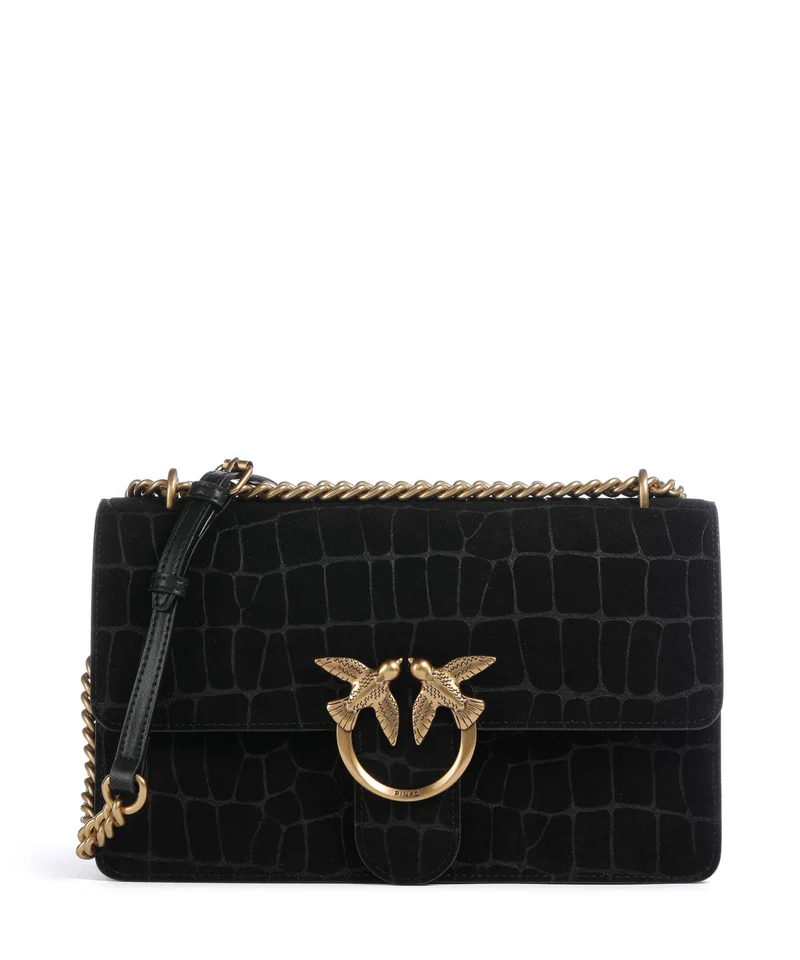 Pinko Love One Classic Axelremsväska nero/antique gold