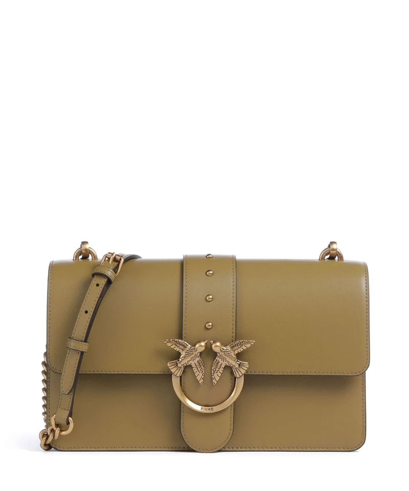 Pinko Love One Classic Crossover väska verde canguro/antique gold