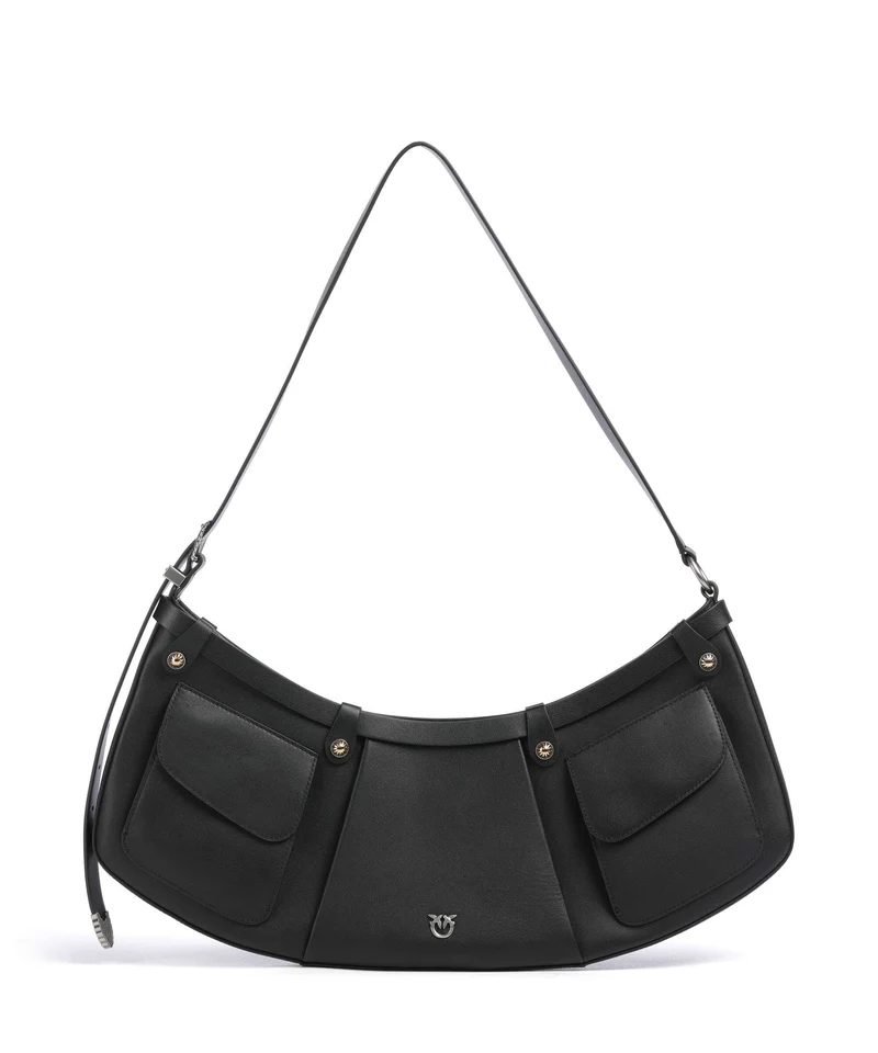 Pinko Pocket Axelremsväska nero/old silver