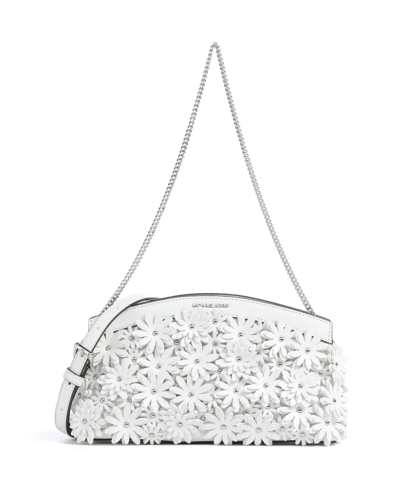 Michael Kors Athena Dome Chain Small Axelremsväska optic white