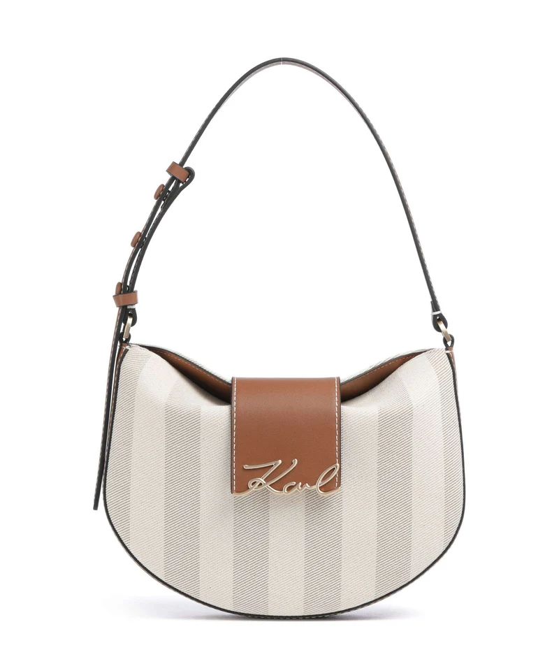 Karl Lagerfeld K/Signature Axelremsväska natural canvas/tan