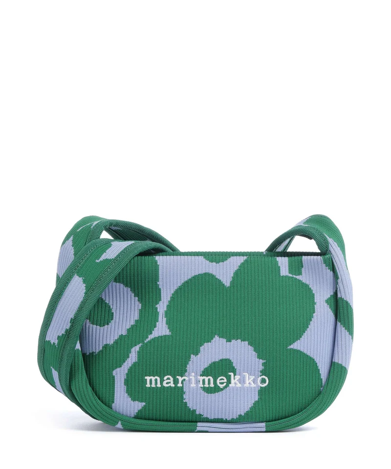 Marimekko Knitted Unikko Axelremsväska dark green/blue