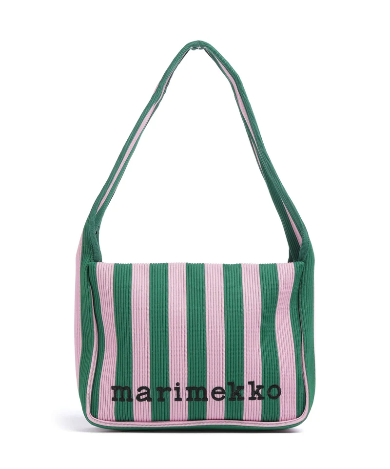 Marimekko Knitted Merirosvo Axelremsväska pink/dark green