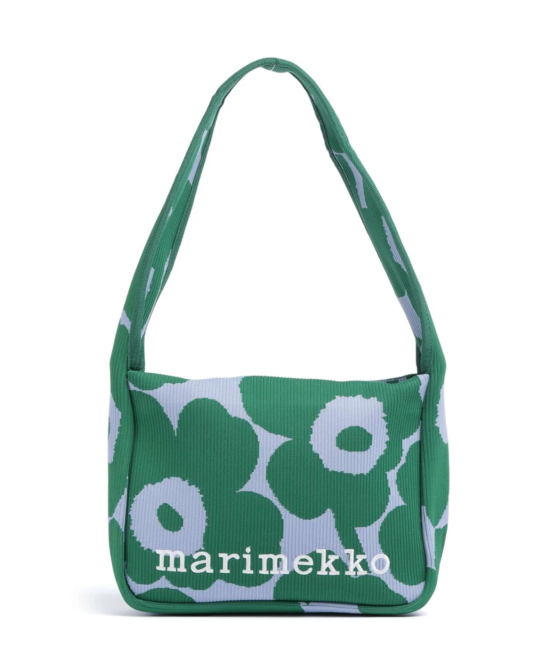 Marimekko Knitted Unikko Axelremsväska dark green/blue
