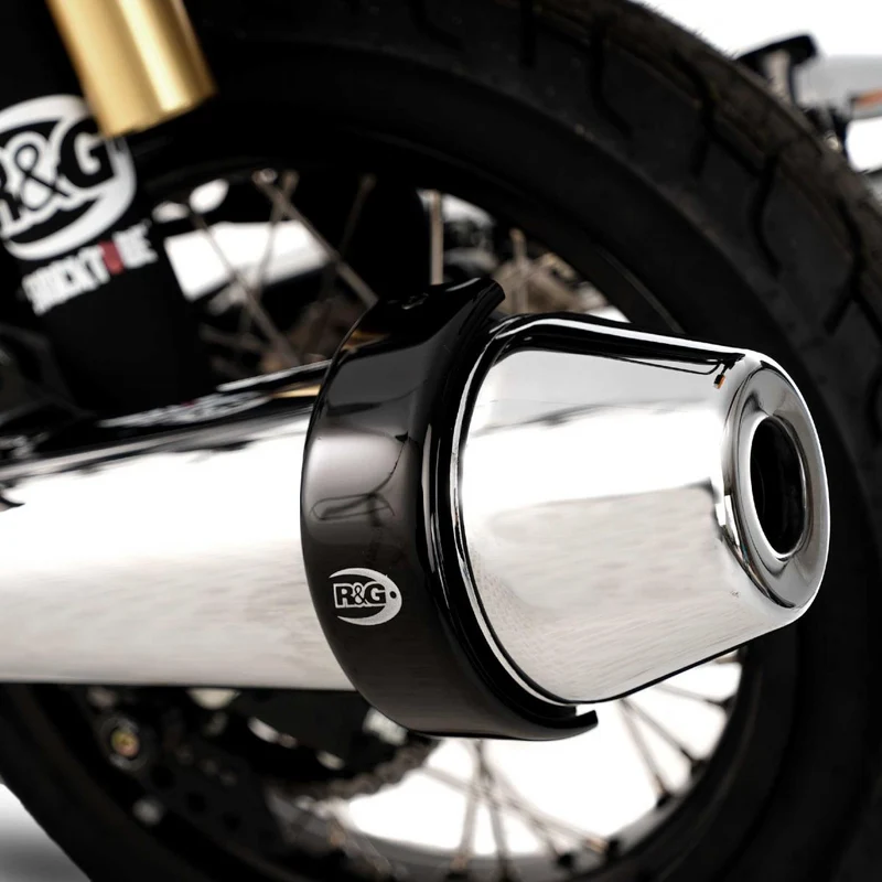 Round Supermoto Style 5.5 to 6.5 Exhaust Protector - BLACK
