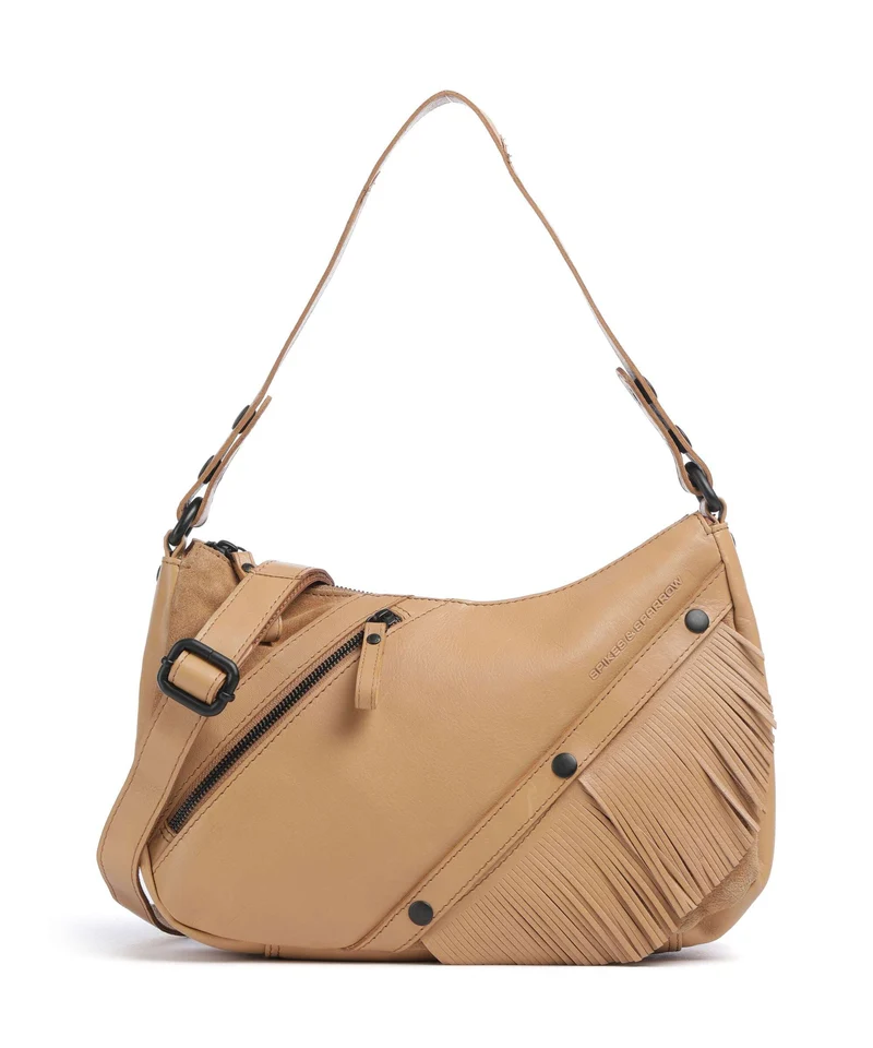 Spikes & Sparrow Suede Mix Jadeline Axelremsväska camel