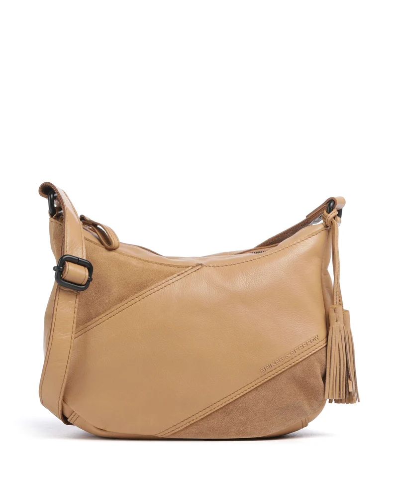 Spikes & Sparrow Suede Mix Lorain Crossover väska camel