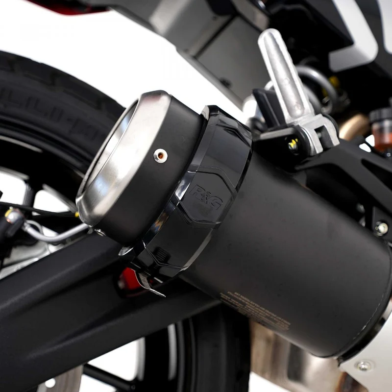 Oval Supermoto Style Exhaust Protector - BLACK