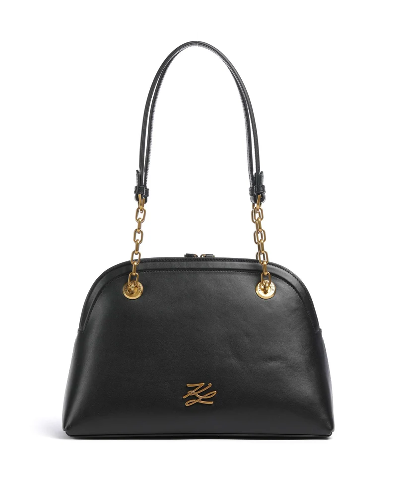 Karl Lagerfeld K/Autograph Bowling Medium Axelremsväska black/gold