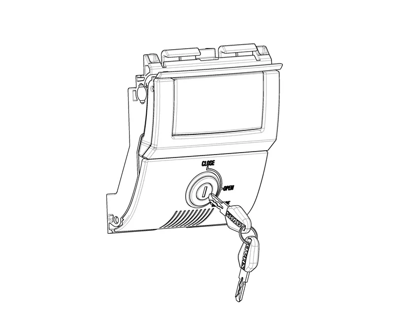 SHAD SH58X-SH59X Spare Lock System Black Key D1B59PMAR
