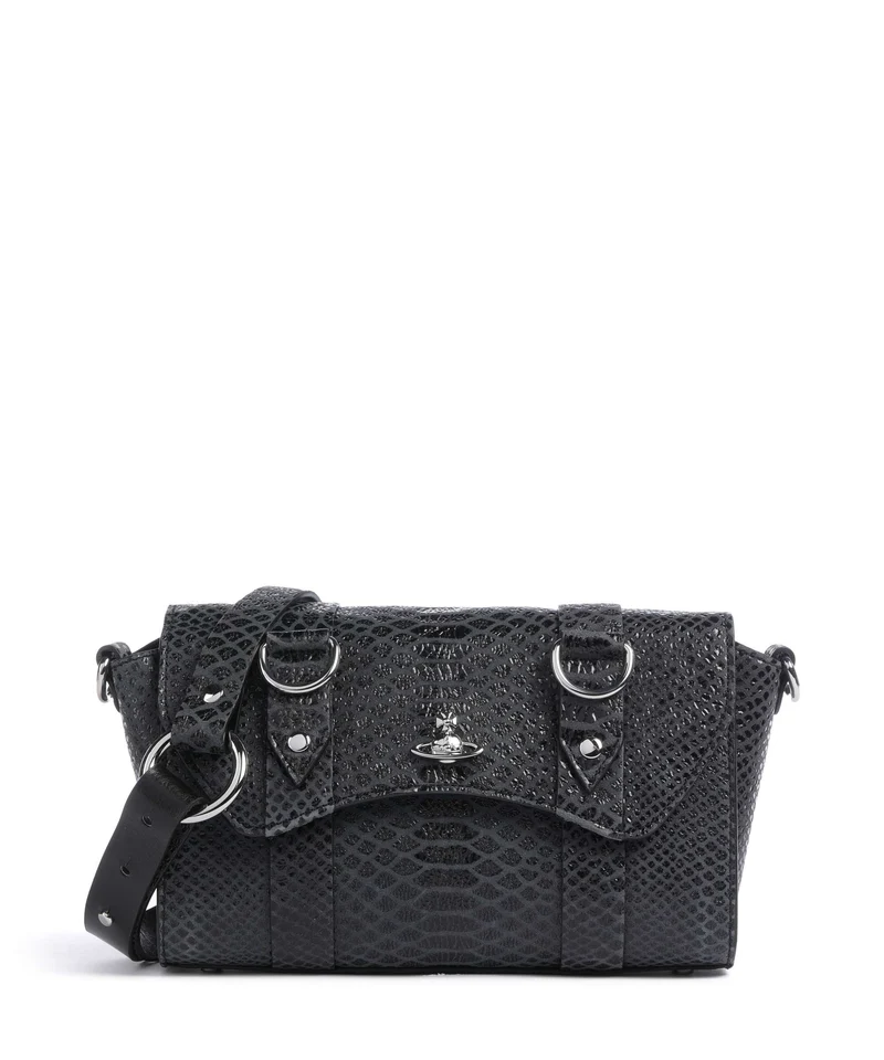 Vivienne Westwood Kimmy Snake Effect Crossover väska dark grey