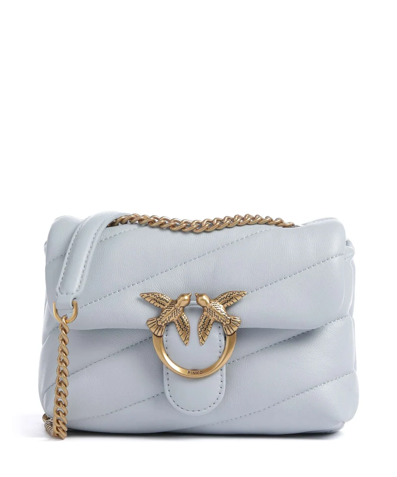 Pinko Love Puff Baby Axelremsväska azzurro celeste/antique gold