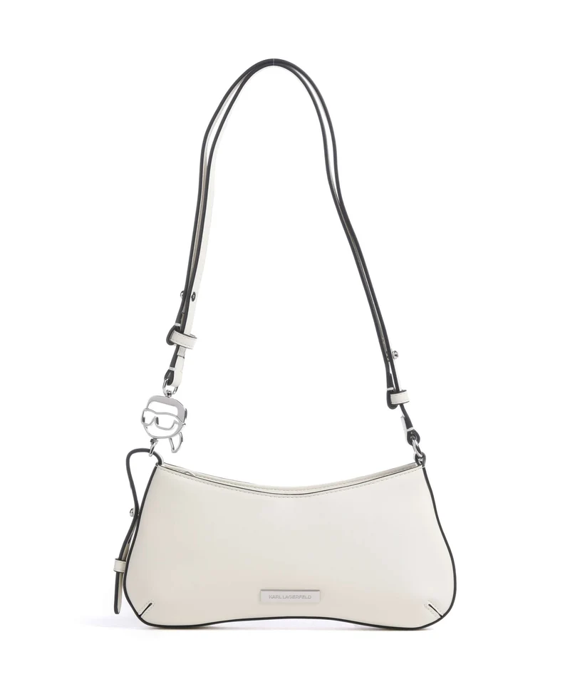 Karl Lagerfeld Ikon Smooth Axelremsväska off white
