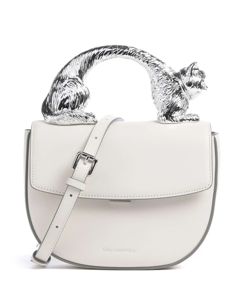 Karl Lagerfeld Ikon Choupette Crossover väska off white